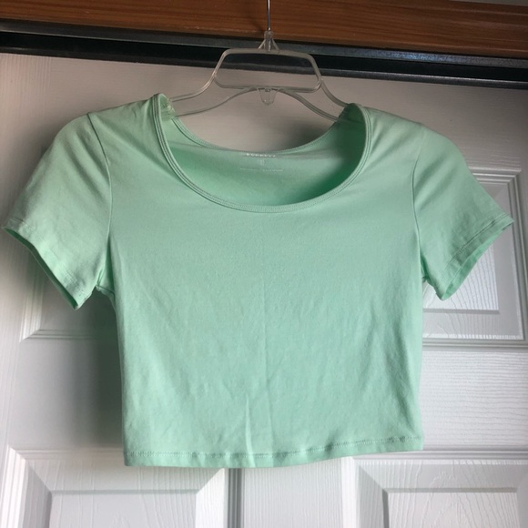Express Brand Mint Green T Shirt Crop Top Size XS - Picture 1 of 4